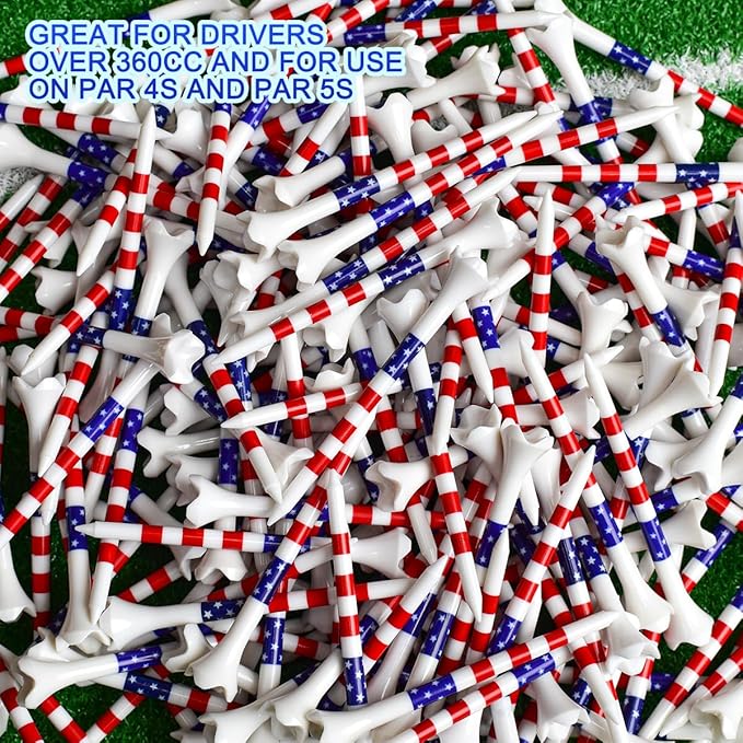 Golf Tees Professional Plastic Golf Tees 3-1/4" - 100 Pack, 4-Prong Golf Tees Plastic, Minimize Friction and Side Spin,Enhanced Durability & Stability, Unbreakable Long Plastic Tees