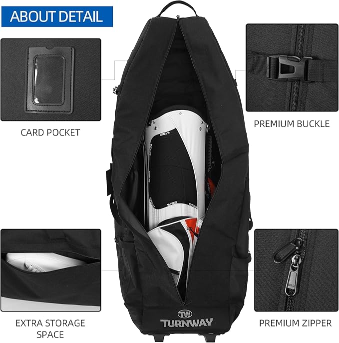 Foldable Padded Golf Travel Bag, Heavy Duty 900D Polyester Golf Club Bag Waterproof Golf Carry Bag Cart Bag with Wheels, Soft-Sided Spacial Size for Golf Gear Transportation