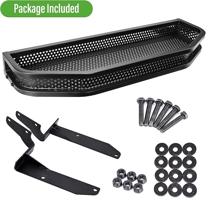 Club Car DS/Precedent Front Cargo Basket Clay Outer Utility with Mounting Brakets for Gas & Electric Golf Carts, Heavy-Duty Steel Drop Mesh Storage Rack