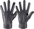 Winter Leather Gloves for Men,Touchscreen Snow Driving Gloves with Cashmere Lining for Motorcycle Driving Riding…