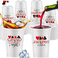 Norme 48 Pcs Casino Night Party Supplies Bulk 16 oz Casino Night Party Thick Plastic Disposable Cup Hot Cold Drink Wine Coffee for Home Casino Night Themed Holiday Party Supplies Favors
