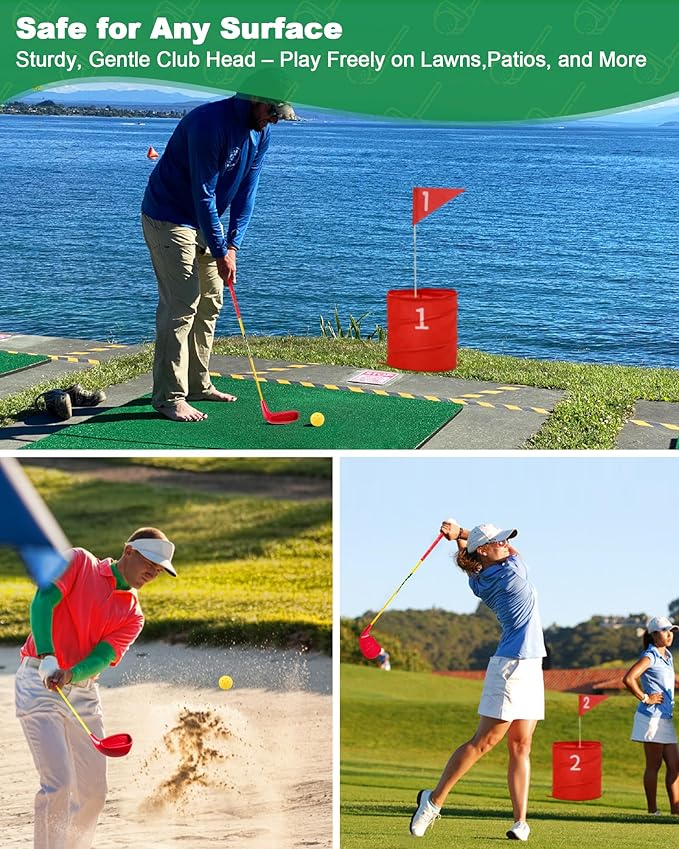HOTWIND 6 Pack Oversized Red Golf Clubs Lightweight Carbon Shaft Built for Fun and Easy Play