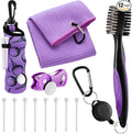 Liliful 12 Pcs Golf Accessories Kit, Include Golf Ball Bag with Hook Towel Tees Magnetic Ball Marker Divot Tool Cleaner Brush for Women Man Gifts