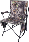 REDCAMP Oversized Hunting Chairs for Blinds, Portable Folding Camo Camping Chairs for Adults Hunting Seats with Hard Arms for Outside Outdoor, Camouflage