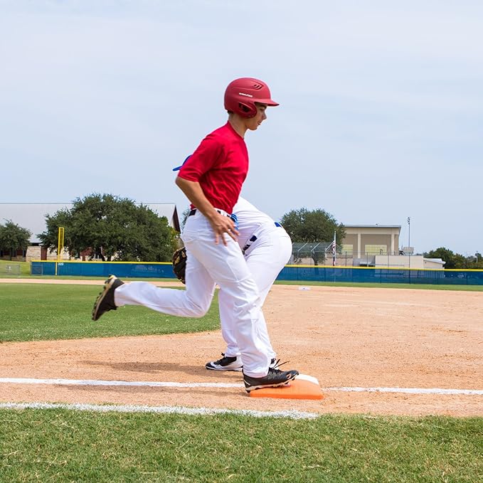 Champion Sports Pro Double First Base - Official One Piece Double First Base - Easy Install Base With Ground Anchors,Orange