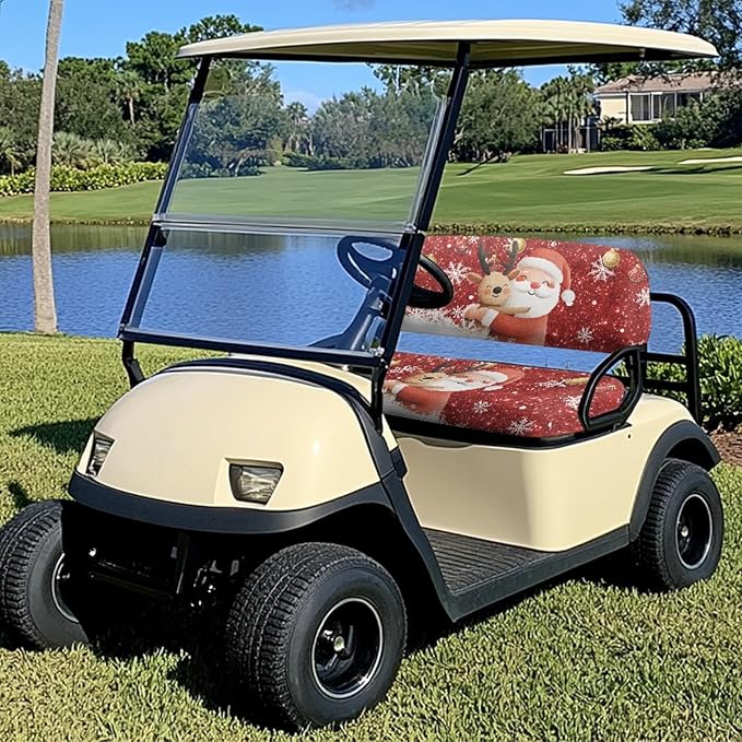 Fashion Print Golf Cart Seat Covers 2 Passenger Golf Cart Backrest Cover Golf Cart Seat Towel Gift for Friends
