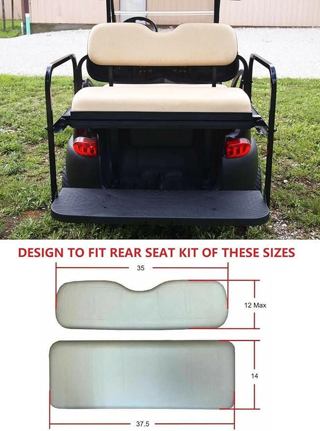Huskey Parts Company 4PCS Charcoal Gray Golf Cart Seat Cover Diamond Stitching for EZGO TXT 1994-2013, Marine Grade Vinyl, Custom Fit, Staple On