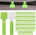 100-Pack Hook and Loop Cable Ties, 3.5 x 1.1 Inch Adjustable Self-Adhesive Cord Organizer for Desk/Home/Wall/Office Essentials, Cable Management Under Desk [Green]