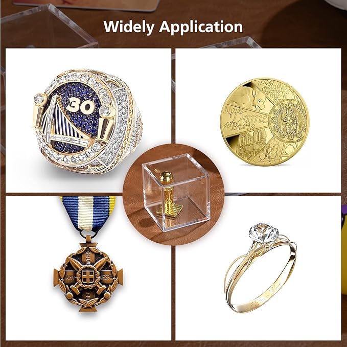 Championship Ring Display Case,Acrylic Display Box and Holder for Super Bowl Rings, Championship Rings, and Baseball Rings,for Collectors and Enthusiasts,3pcs