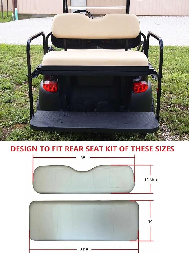 Huskey Parts Company 4PCS Brown Golf Cart Seat Covers Diamond Stitching for Club Car DS 2000.5-2013, Marine Grade Vinyl, Custom Fit, Staple On