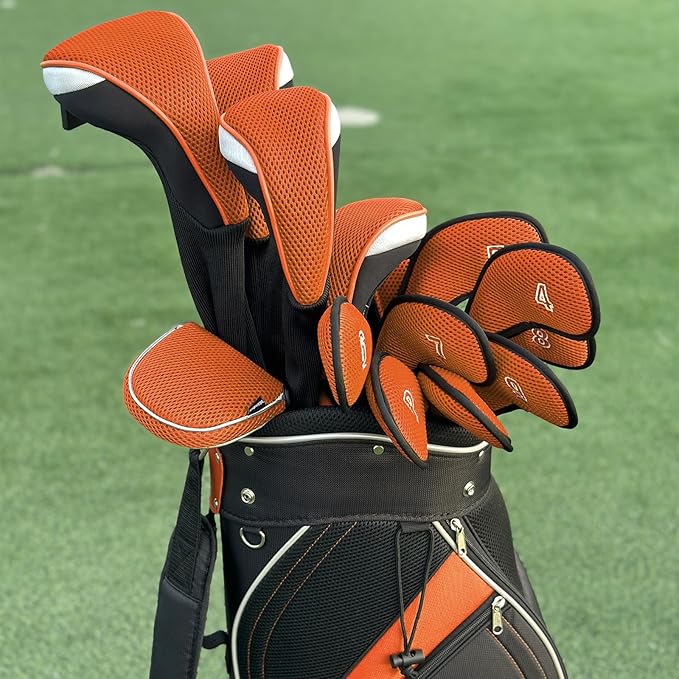 Andux 4pcs/Set Mesh Golf 460cc Driver Fairway Wood Club Head Covers Long Neck with No. Tags