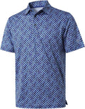 Golf Shirts for Men Dry Fit Short Sleeve Print Performance Moisture Wicking Polo Shirt
