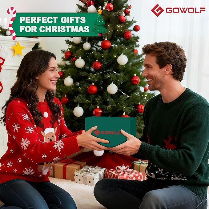 Gowolf Premium Cross Corded Natrual Rubber Golf Grips 13 Pack, Back Rib Improved Control Multi-compound Hybrid Golf Club Grips with 15pc Tapes or Full Kits
