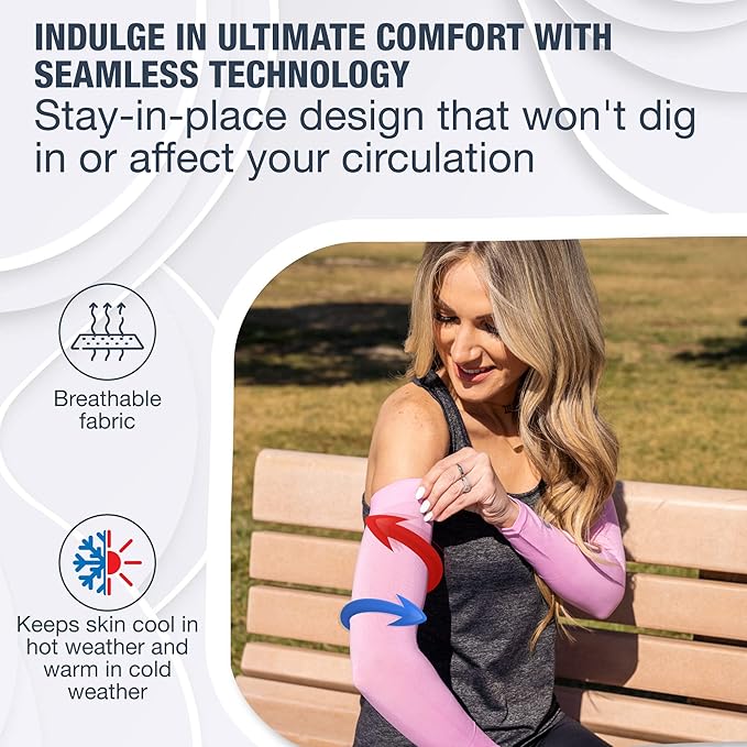 SportsTrail Cooling Arm Sleeves for Men & Women – Breathable, UV Sun Protection, Sports Arm Sleeves for Women, Men & Youth