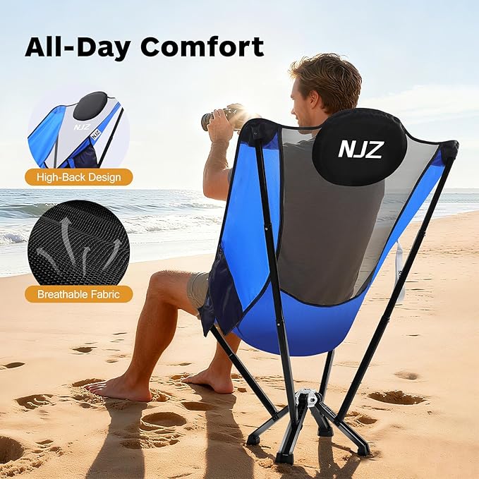 High-Back Folding Chair for Indoor & Outdoor Use — Comfortable Support, Easy Setup, Portable Chair for Home, Patio, Camping & Relaxation