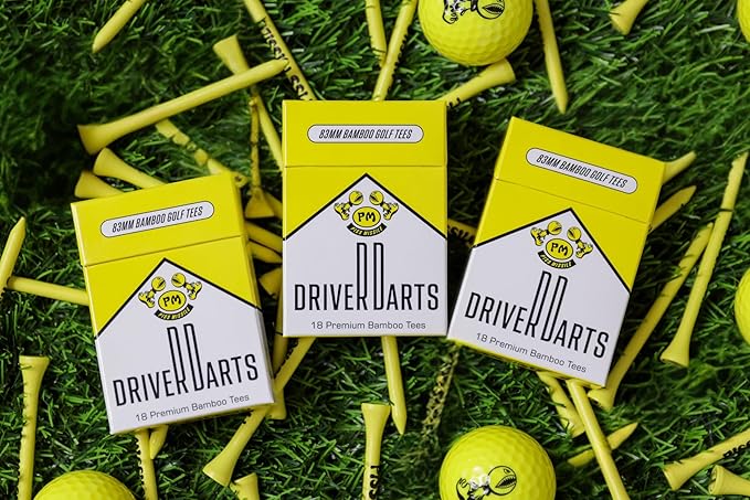 Driver Darts by P*ss Missile, Premium Bamboo Wood Golf Tees - Iconic Tee Packging and Style, Cool Golf Gifts
