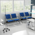Kinfant 4-Seat Waiting Room Chairs with Arms – Heavy-Duty Steel Frame PU Leather Back & Cushioned Seat, Ergonomic Office Reception Guest Chair for Lobby, Clinic, Airport, Blue