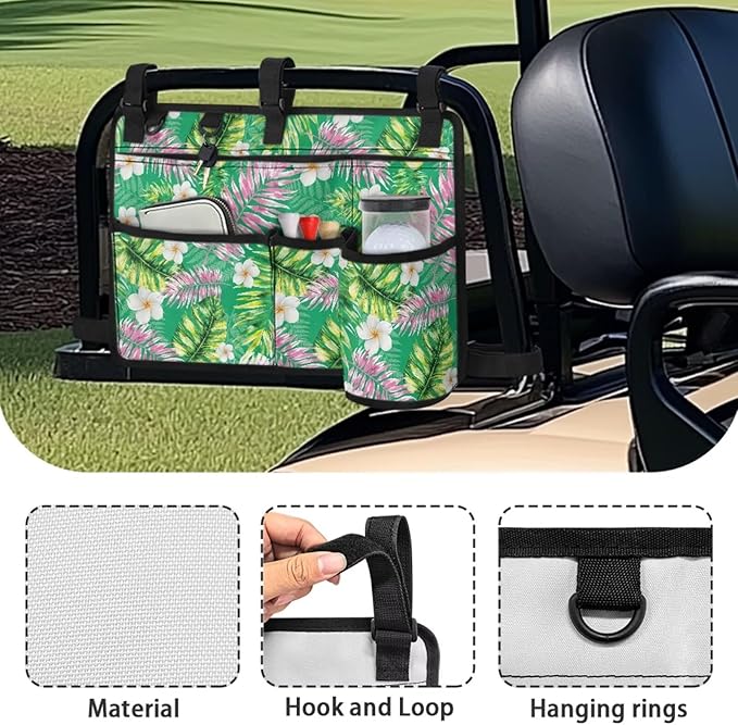 Fashion Golf Cart Rear Seat Organizer Lightweight Storage Bag Accessories for Club Car, Wheelchair and Walker
