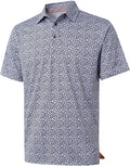Golf Shirts for Men Dry Fit Short Sleeve Print Performance Moisture Wicking Polo Shirt