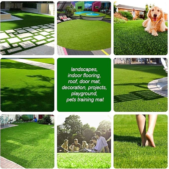 Artificial Grass Turf, 9ft x 21ft (189 ft²) Indoor Outdoor Fake Astroturf Rug Carpet Mat for Balcony Decor Backyard Patio Backdrop Fence Wall Decorations Dogs