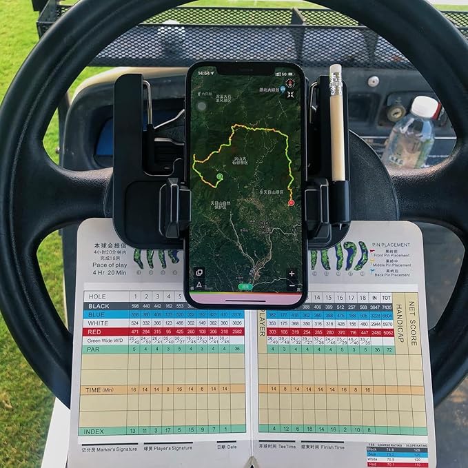 Golf Cart Phone Holder Steering Wheel Cell Phone Mount Flip Up Club Car Golf Cart Accessories EZGO Yamaha