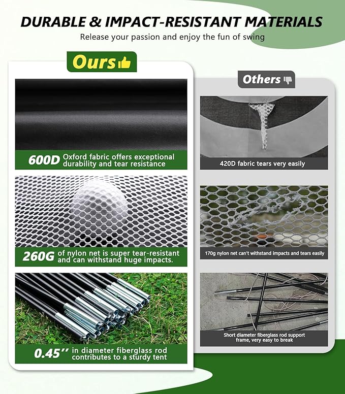 Golf Net, 10 x 7FT Golf Practice Nets for Backyard Driving Hitting Swing Chipping Training with Hitting Mat for Indoor & Outdoor, Gifts for Men Dad Husband Golfers Him