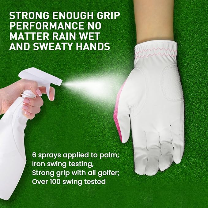 FINGER TEN Womens Golf Glove Right Handed Golfer Left Hand Rain Grip Hot Wet All Weather Value 2 Pack, Golf Gloves Breathable Flexible for Ladies Women