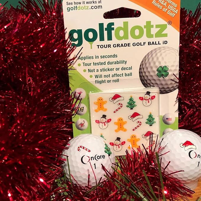 Golfdotz - USGA Rule Conforming Golf Ball Markers, Golf Ball Stickers for Marking Balls, No More Smearing from Stamps, Gifts for Golfers, Dads, and Retirees, (18-32-Count)