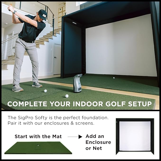 SIGPRO Softy Golf Mat - Professional-Grade Practice Mat - Realistic Fairway Feel - Real Tee Capable, Replaceable Hitting Strip, Thick Cushioning & Joint-Friendly Design