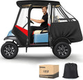 10L0L Golf Cart 4 Passenger Enclosure for Club Car Precedent Short Roof 57.5" Deluxe 600D Golf Cart Heavy Duty Rain Cover with 4 Zipped Doors Clear PVC Windows (Latest Improved Version)