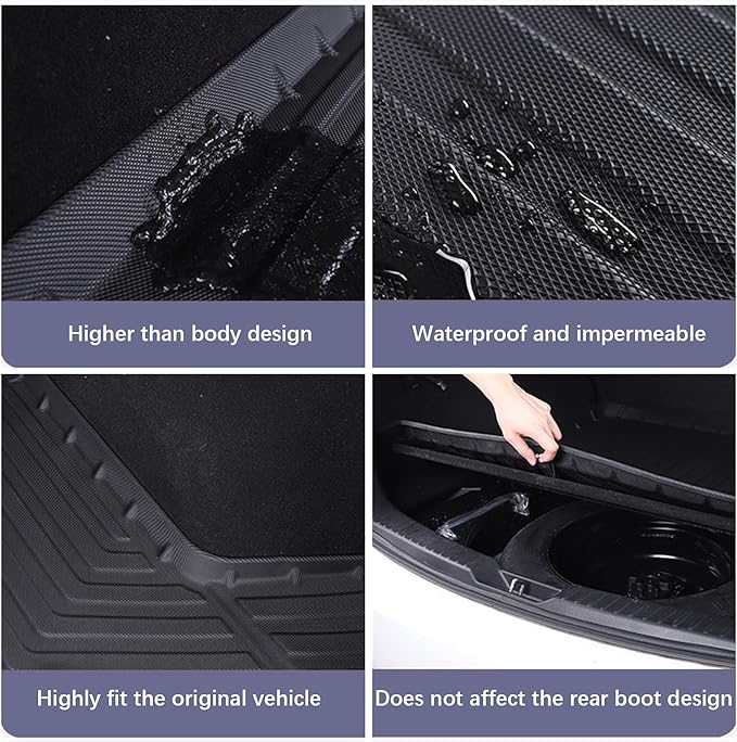 Elsetyler Custom Fit for Cargo Liner Volkswagen Golf GTI/Golf R/Golf 2015-2021 - Black TPE All Weather Heavy Duty Waterproof Rear Cargo Tray Trunk Floor Mat Protector