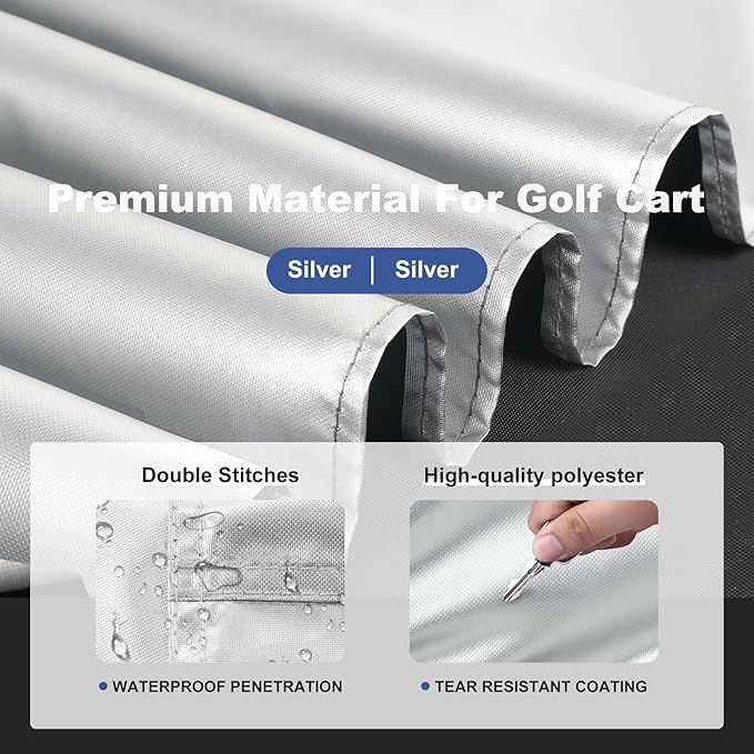 Explore Land Waterproof Golf Cart Cover Universal Fits for Most Brand 2/4/6 Passenger Car