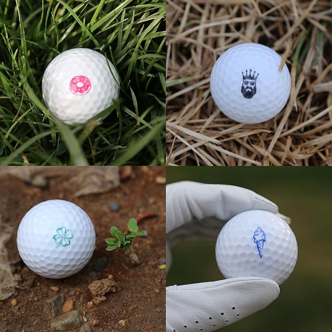 QUBI Golf Ball Stamp, Golf Ball Stamper, Self-Inking Golf Ball Stamp Marker to Identify Golf Balls, Golf Gift Golf Accessories for Men and Women Golfers