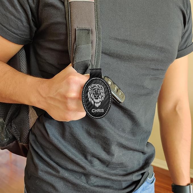 LaserGram Oval Keychain, Sunflowers, Personalized Engraving Included