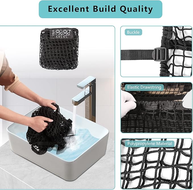 10L0L 4 Passenger Golf Cart Cargo Net for Yamaha,Club Car,EZGO, Adjustable Elastic Storage Net, Simple Golf Cart Cargo Mesh Organizer Nets with Strong Buckle