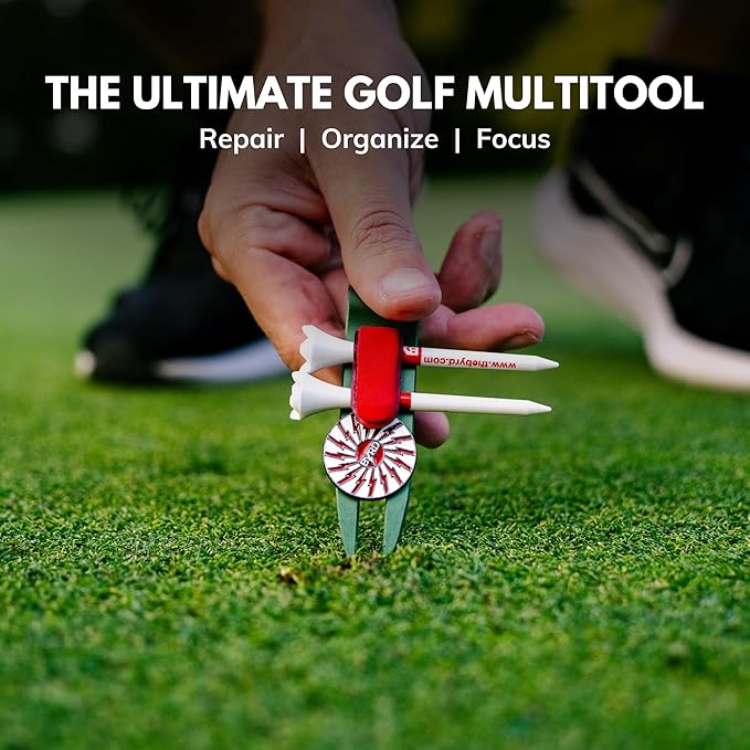 The Byrd Divot Clyp Golf Multitool - Divot Tool & Clip | Organizes Your Tees, Ball Marker & Divot Tool All in One | Essential Golf Gear for Focused Rounds | Golf Accessories for Men (Blue)