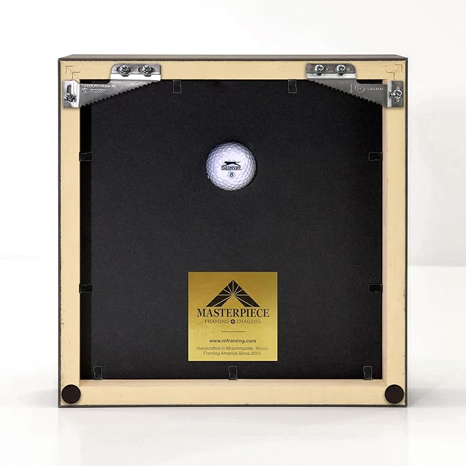 MASTERPIECE FRAMING + IMAGING Hole-in-One Golf Display Case Frame for Ball & Printed Graphic Info Insert (Sport, Black)