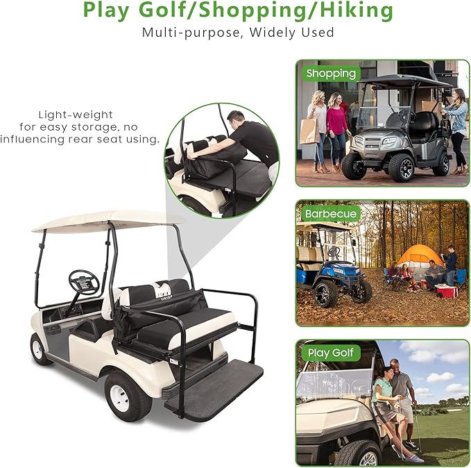 10L0L 4-Passenger Golf Cart Storage Bag,Cargo Bag with Zipper,Strong Buckle,Expand Space for Yamaha,Club Car, EZGO Back Seat Storage