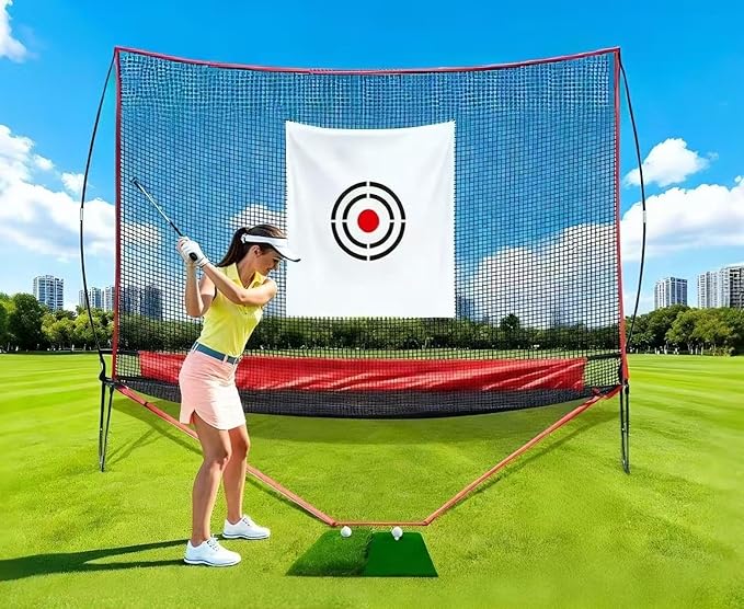 Professional Golf Practice Net - 10x8FT Large Backyard Hitting Net & Automatic Ball Return Design for Outdoor Driving Range Adults Training