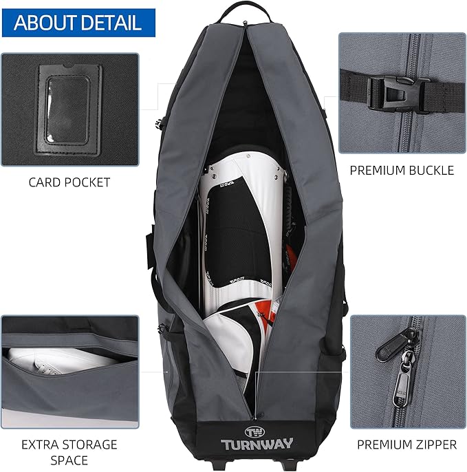 Foldable Padded Golf Travel Bag, Heavy Duty 900D Polyester Golf Club Bag Waterproof Golf Carry Bag Cart Bag with Wheels, Soft-Sided Spacial Size for Golf Gear Transportation