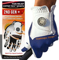 Copper Tech Golf Gloves Men Right Handed Golfer or Left Handed Golfer (2nd Gen) | Copper Compression Joint Support Golf Glove (White/Navy, Small, [Right Hand] for Left Handed Golfers)