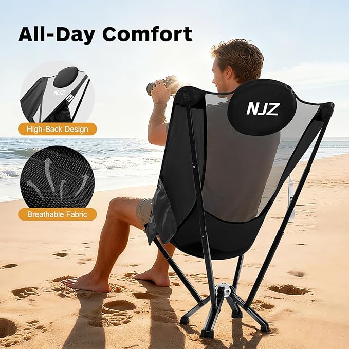 High-Back Folding Chair for Indoor & Outdoor Use — Comfortable Support, Easy Setup, Portable Chair for Home, Patio, Camping & Relaxation