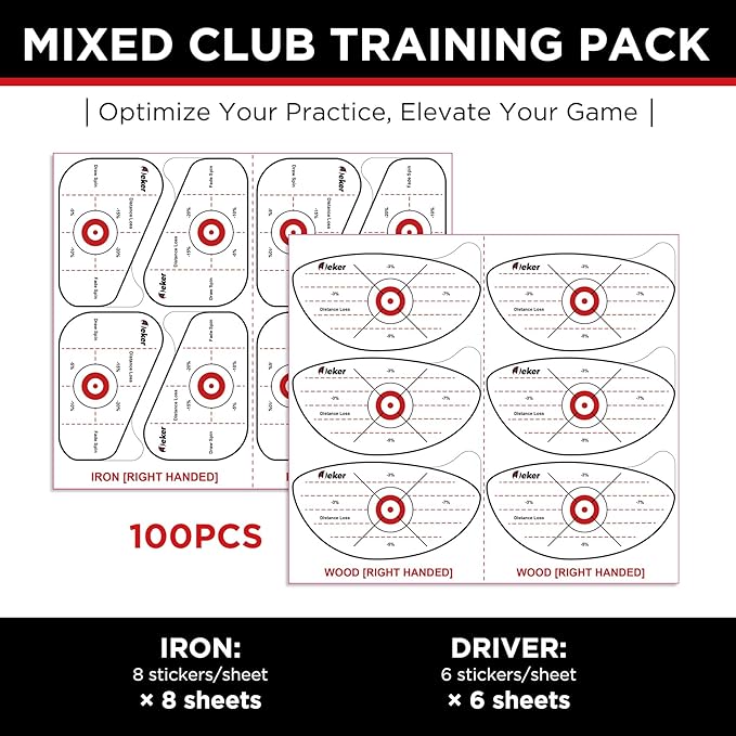 Golf Impact Tape - High-Resolution Strike Stickers for Iron, Wood & Fairway Clubs, Non-Residue, Swing Training Aid Impact Labels