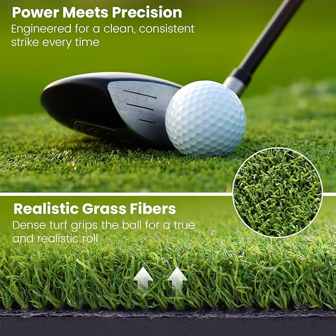 Golf Mat, 5x4ft/6x4ft Large Golf Hitting Mats for Practice Outdoor Indoor, 26mm Thick, High-Elasticity Artificial Turf Mat for Garage Simulator Chipping Driving Swinging Training, Gifts for Him Men