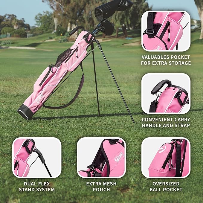 The Original Lightweight Sunday Golf Bag with Stand – Easy to Carry, Durable Pitch & Putt Bag for Driving Range, Par 3 & Executive Courses