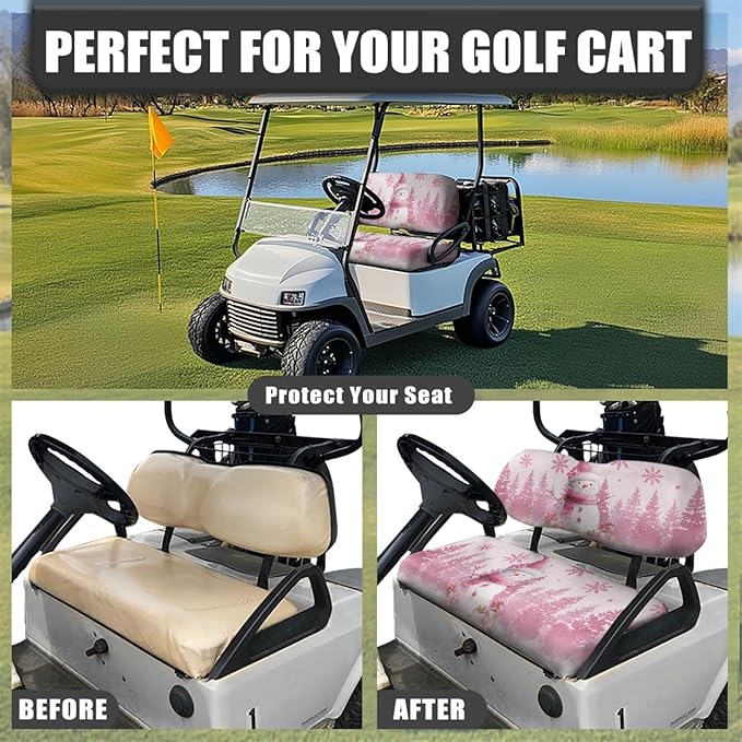 Fashion Print Golf Cart Seat Covers 2 Passenger Golf Cart Backrest Cover Golf Cart Seat Towel Gift for Friends