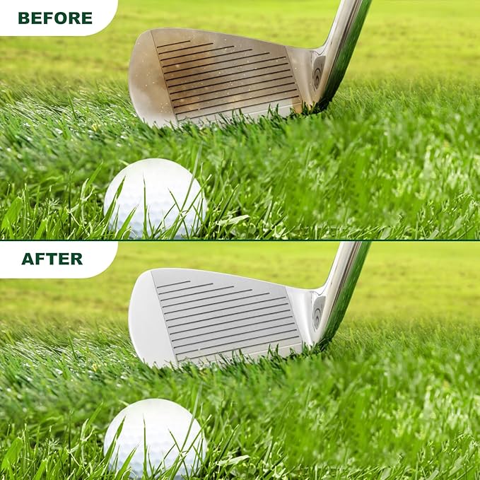 Golf Club Cleaning Kit–Clean, Polish, and Restore Irons, Drivers, Putters, Instant Rust, Buildup, Scuff–Golf Club Polishing Kit with Golf Club Cleaner, Polish, Solvent–Golf Accessories