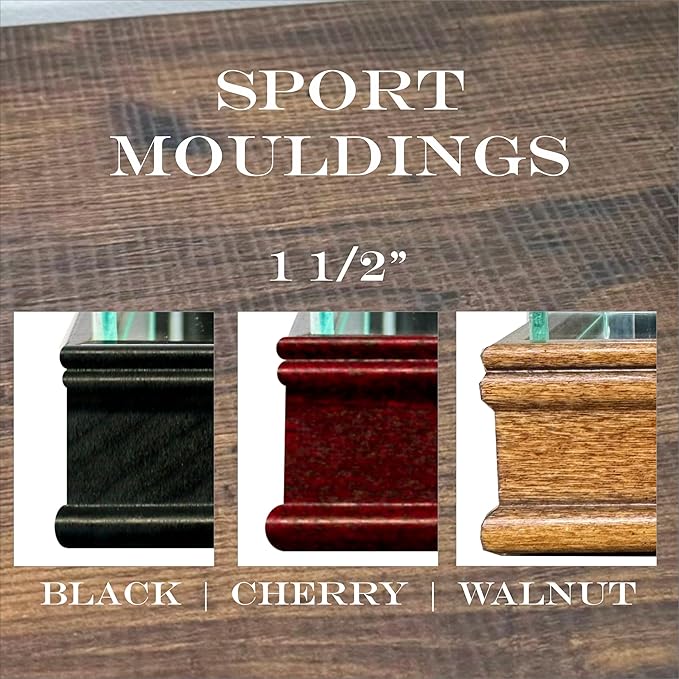 Golf Ball Hole-in-One Display Case with 1 1/2" Sport Moulding | Real Glass Display for Your Hole in One Golf Ball | Add Custom Personalization | Hole in One Golf Ball Display Case