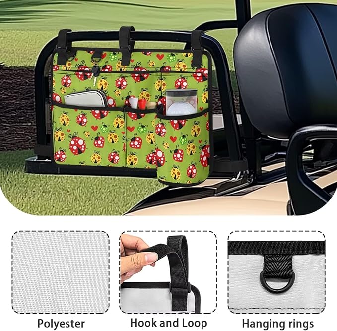 Fashion Golf Cart Rear Seat Organizer Lightweight Storage Bag Accessories for Club Car, Wheelchair and Walker