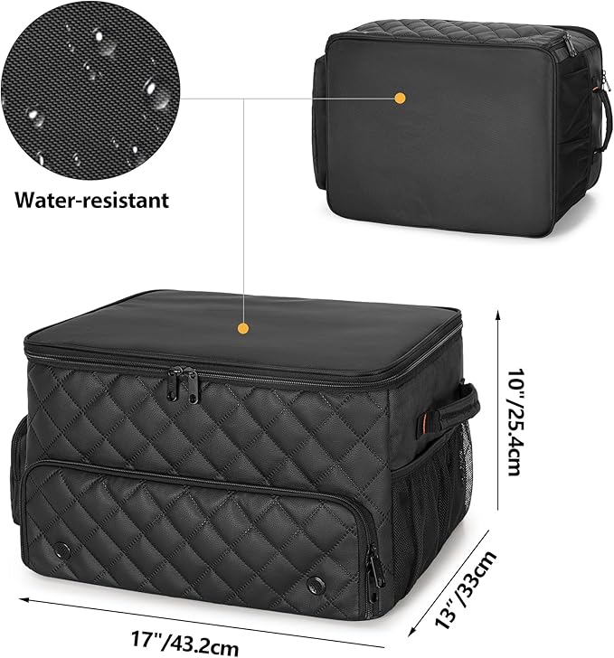2 Layer Golf Trunk Organizer, Golf Car Storage Organizer with Individual Ventilated Compartment for 2 Pairs Shoes, Golf Car Locker for Balls, Clothes, Tees, Gloves, Accessories